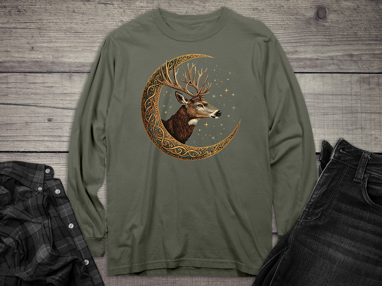 Celtic Deer Long Sleeve Tee