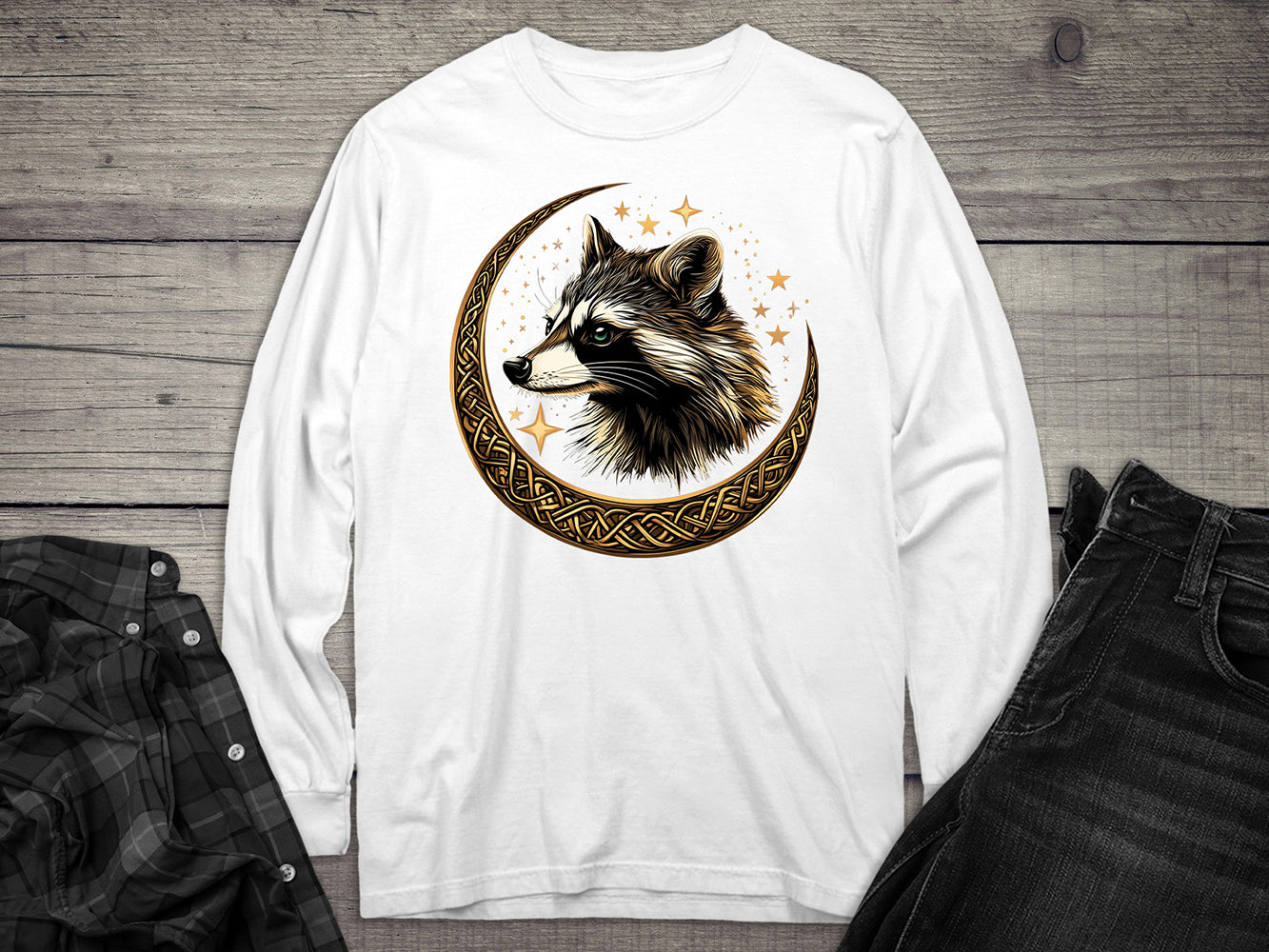 Celtic Raccoon Long Sleeve Tee