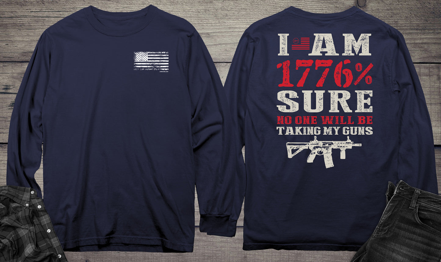 1776 Percent With Crest Long Sleeve Tee