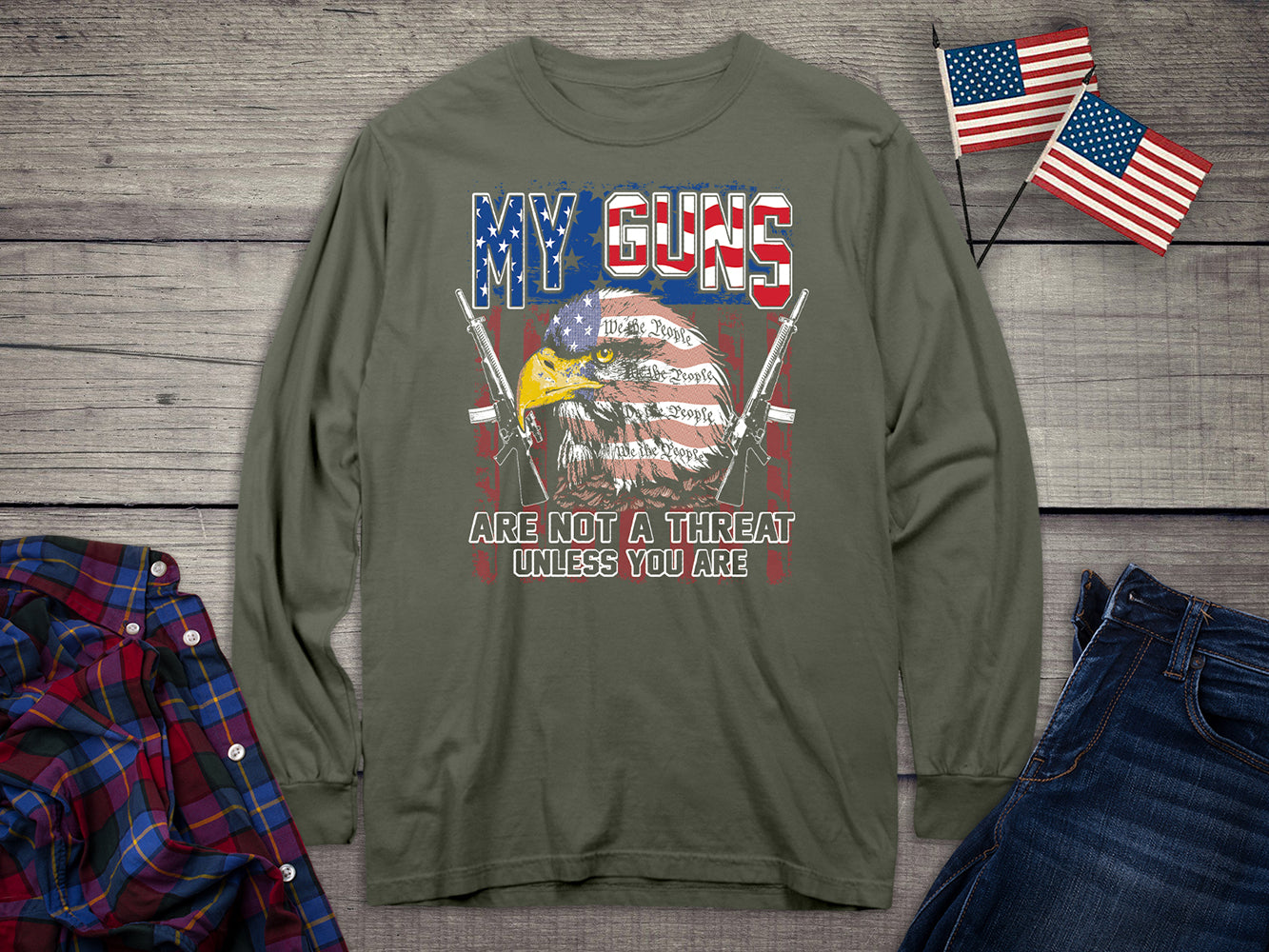 My Guns Are Not A Threat Long Sleeve Tee