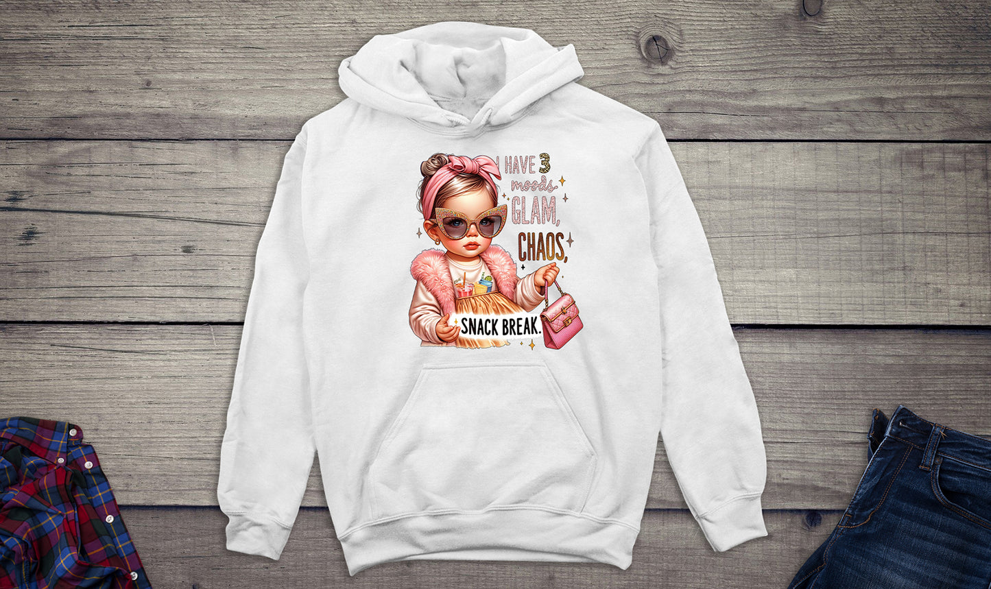 Glam, Chaos, Snack Break Hoodie