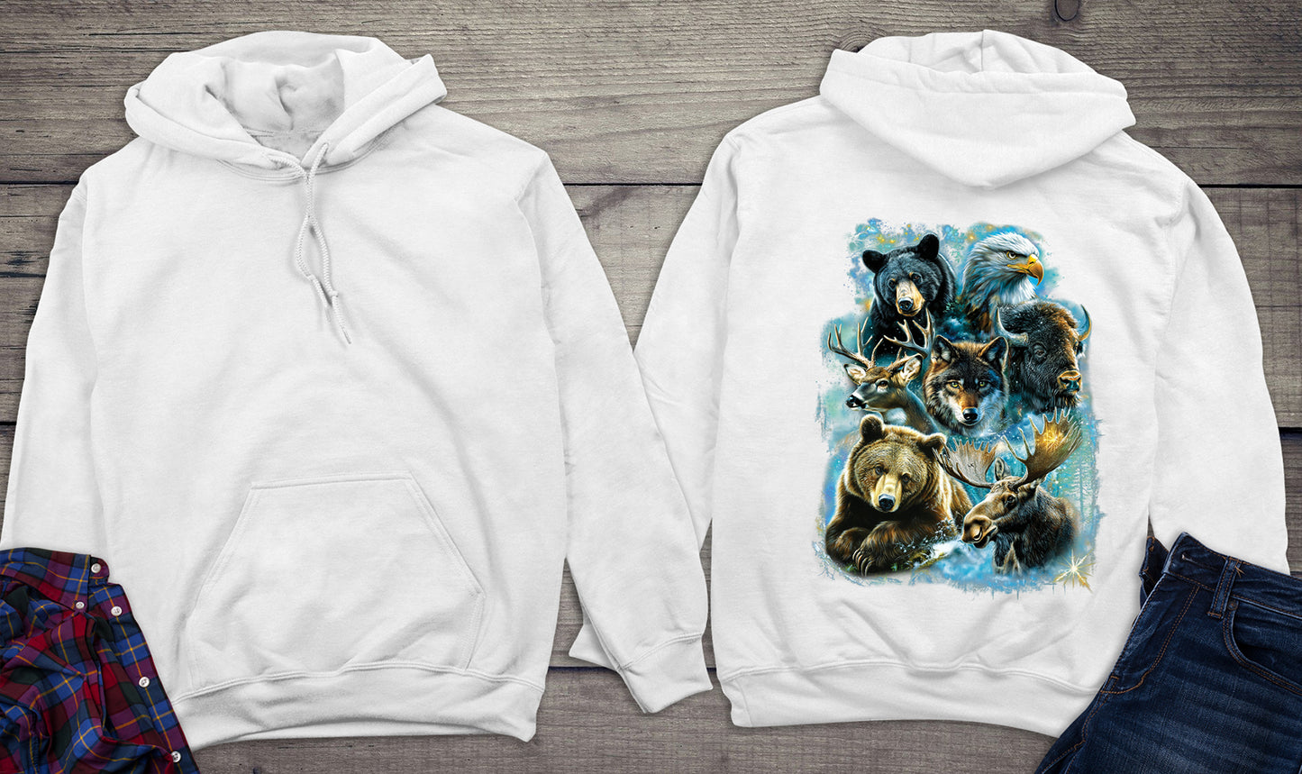 Wildlife Collage Hoodie