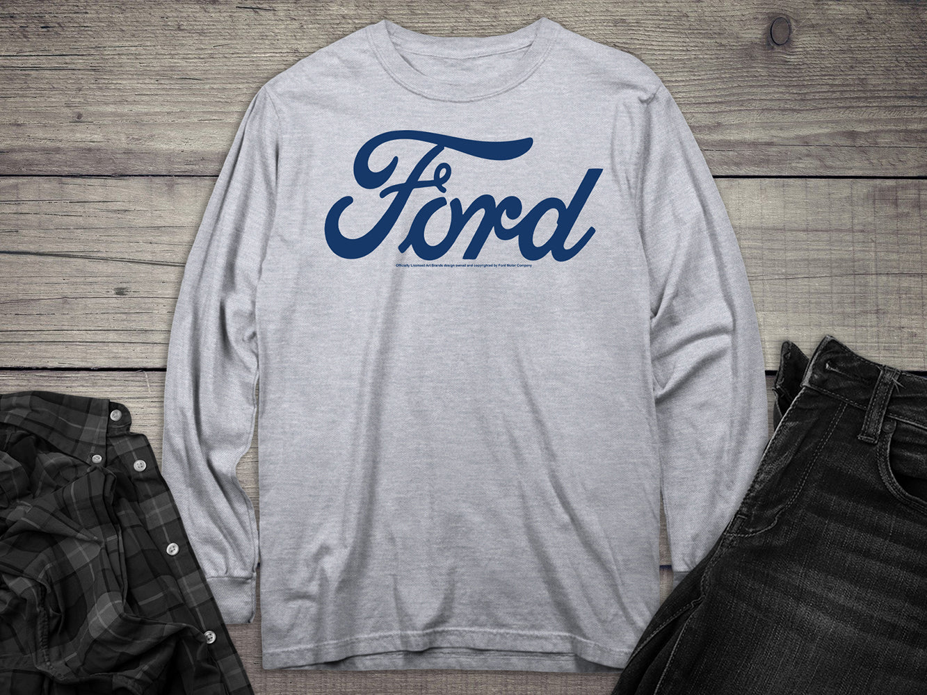 Ford Logo Text Long Sleeve Tee