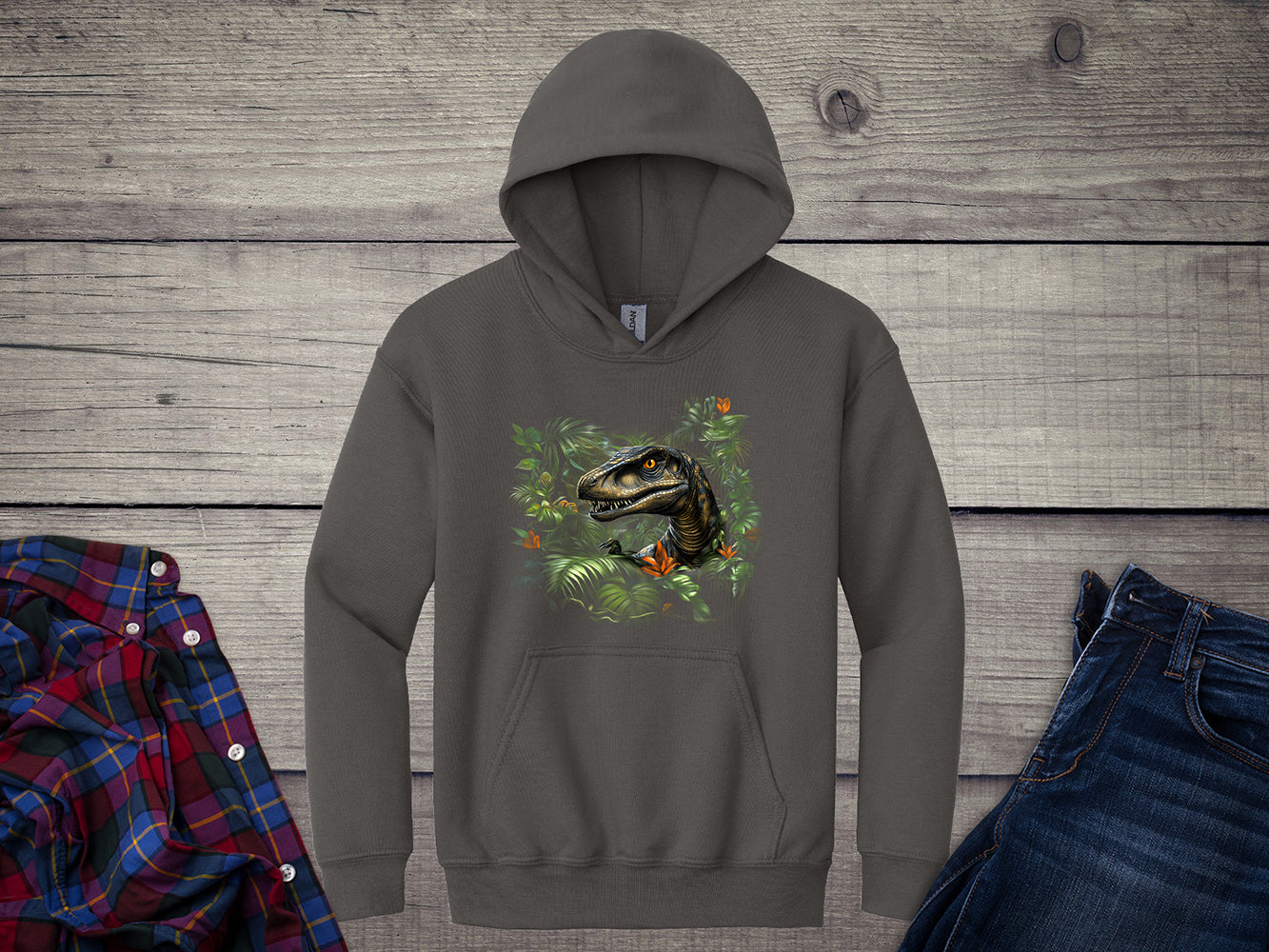 Velociraptor Jungle Youth Hoodie