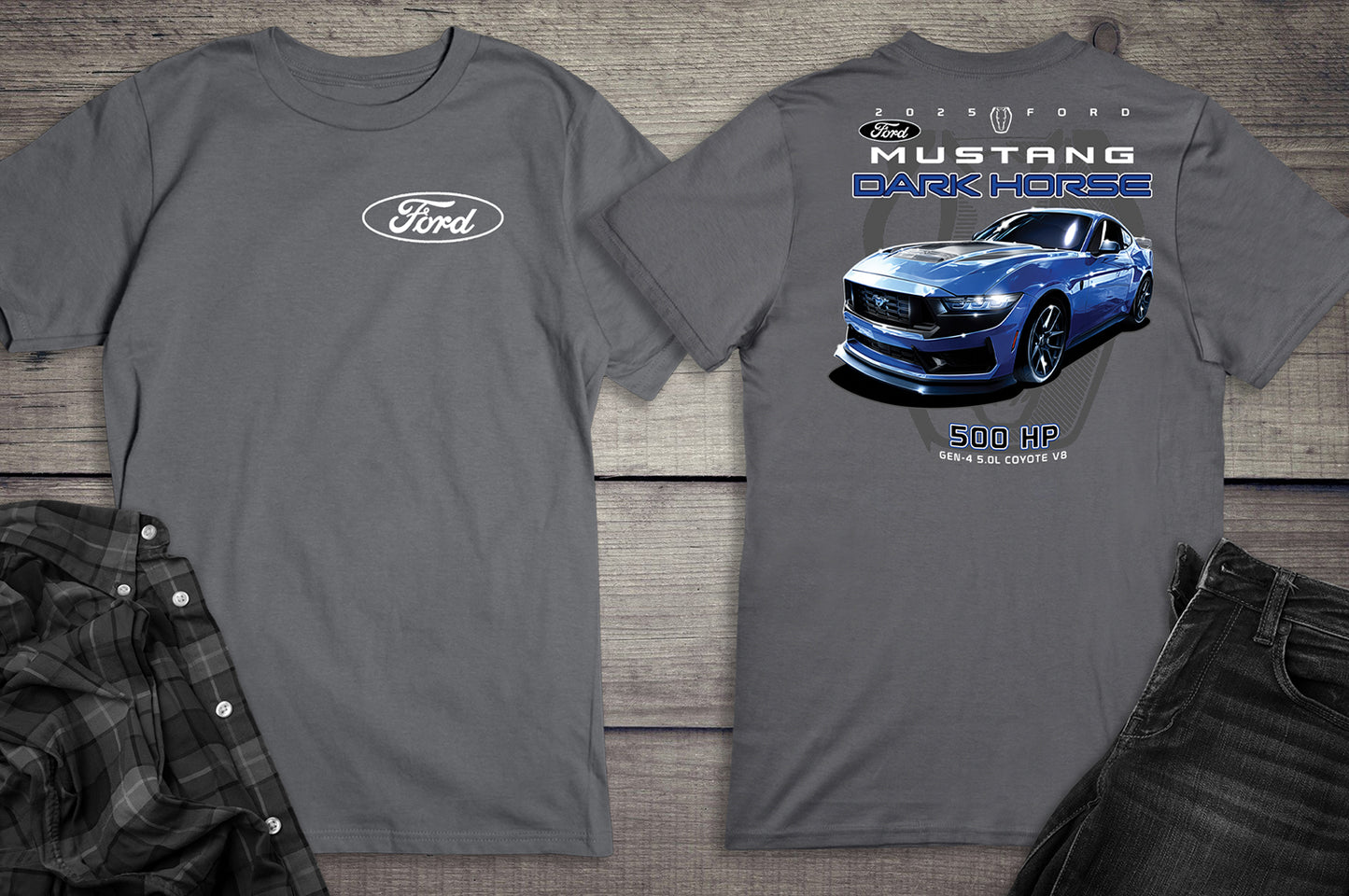 25 Ford Mustang Dark Horse With Crest T-Shirt