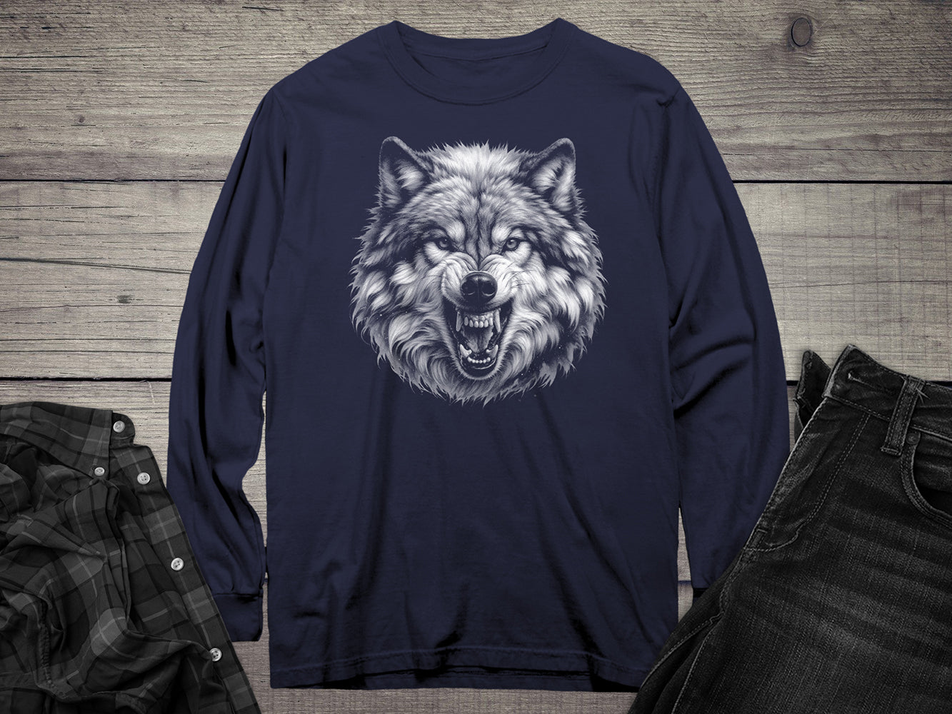 Snarling Wolf Long Sleeve Tee