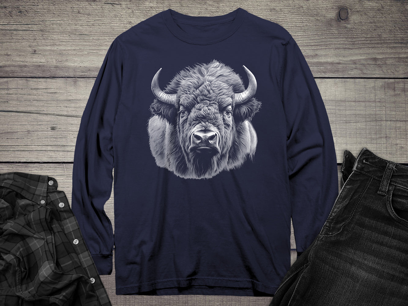 Bison Portrait Long Sleeve Tee