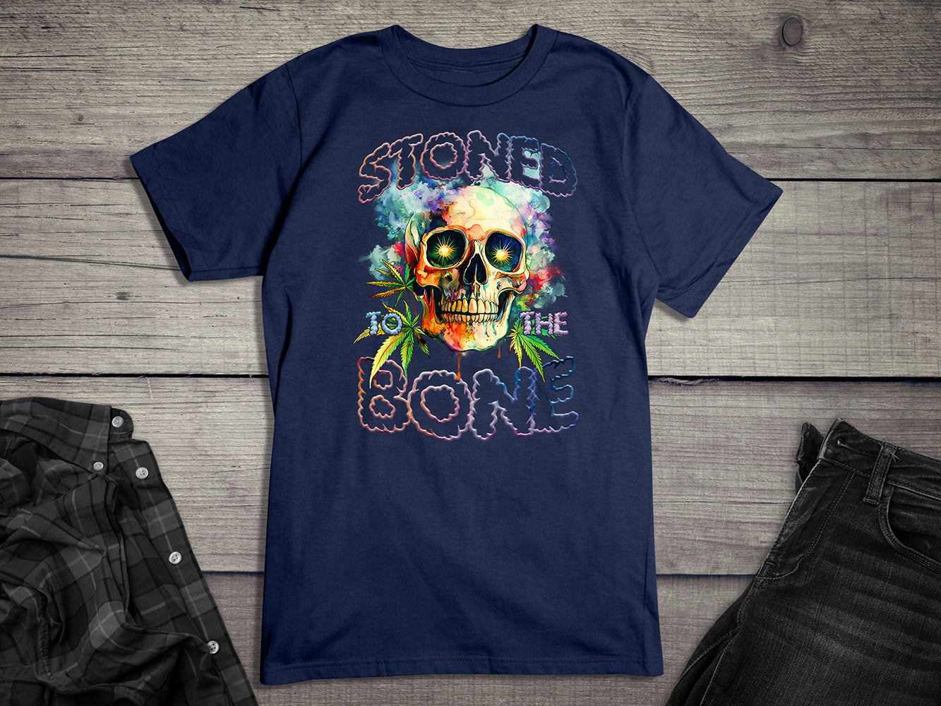 Stoned To The Bone Skull T-Shirt
