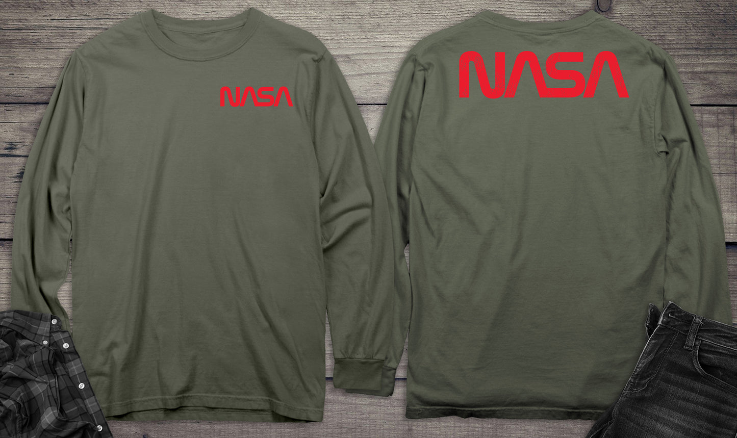 NASA Worm With Crest Long Sleeve Tee