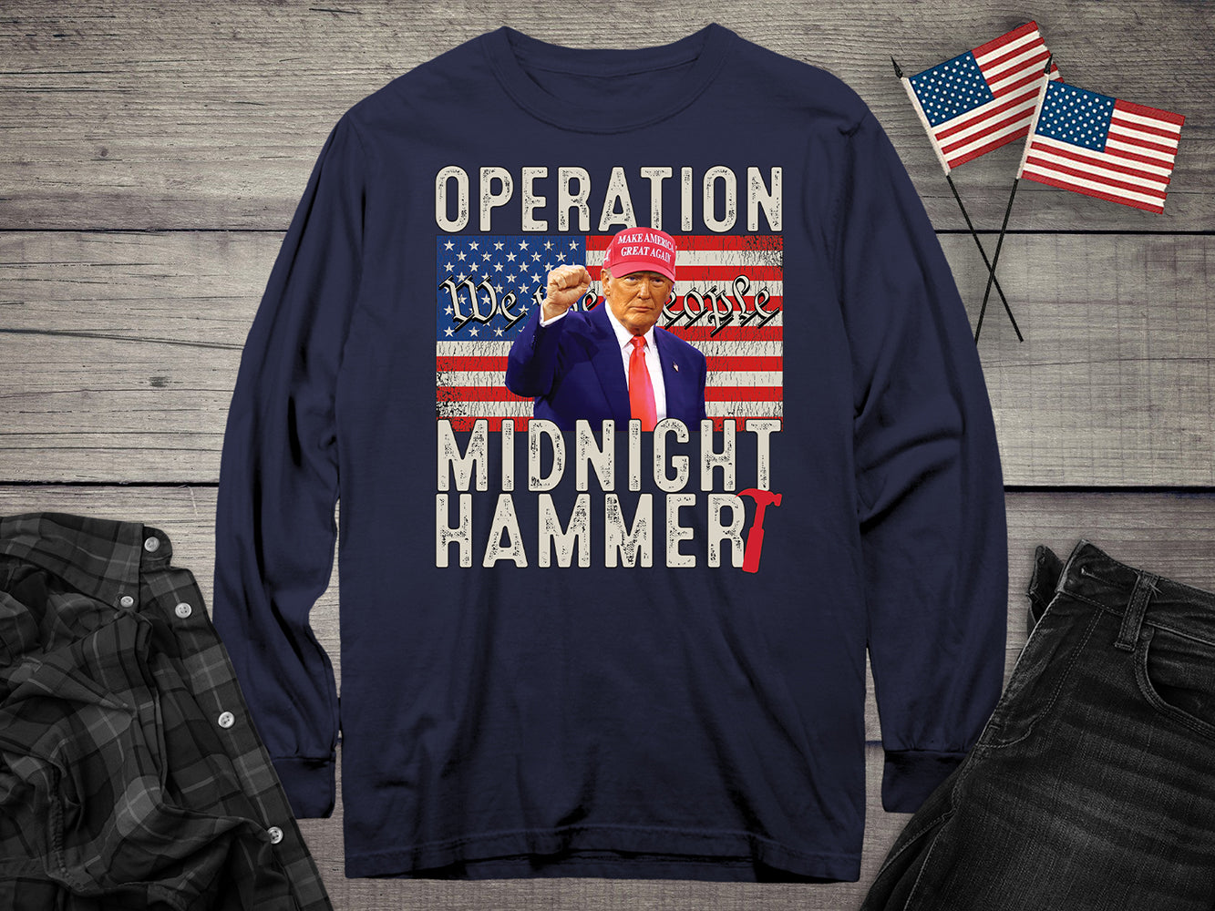 Trump Midnight Hammer Long Sleeve Tee