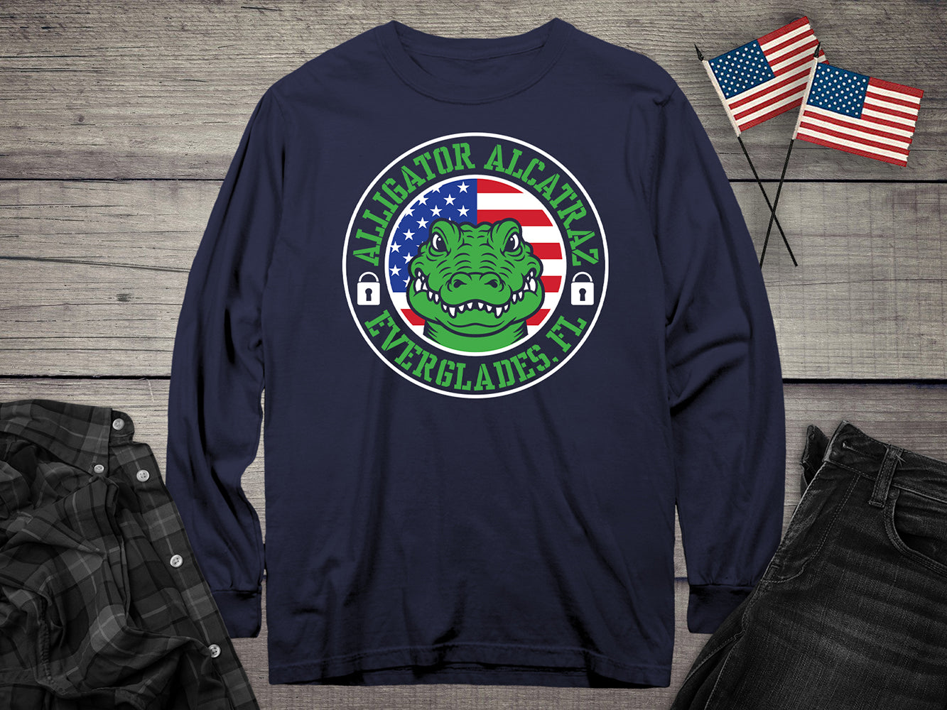 Alligator Alcatraz Circle Long Sleeve Tee