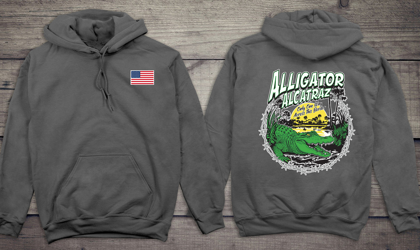 Alligator Alcatraz Border With Crest Hoodie