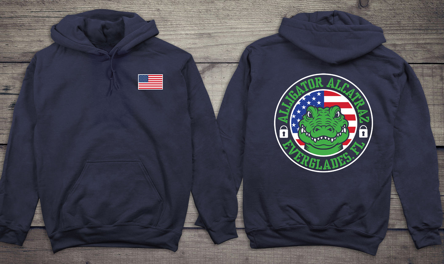 Alligator Alcatraz Circle With Crest Hoodie