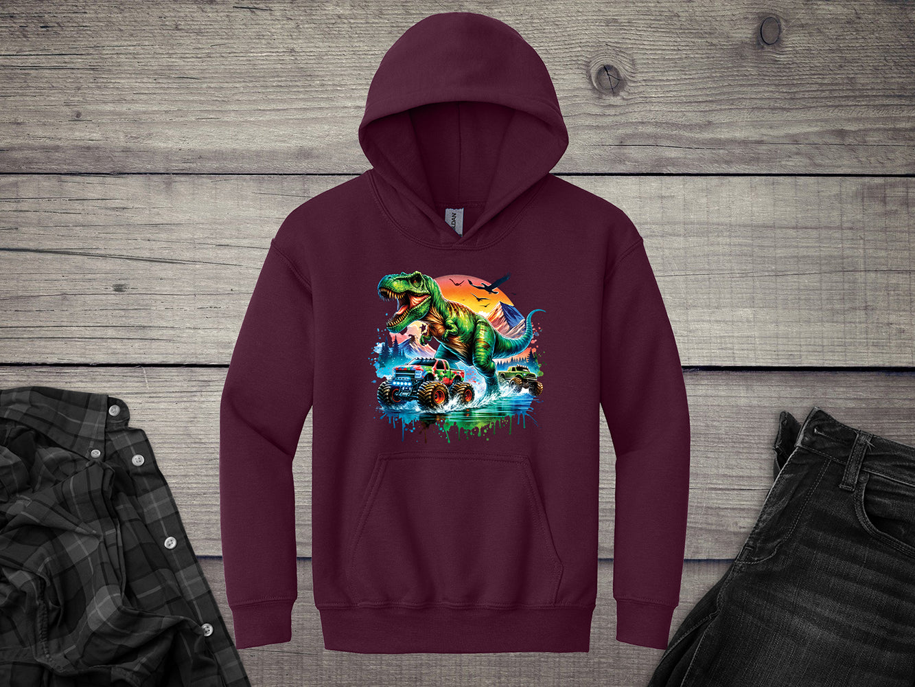 Dinosaur Trucks Youth Hoodie