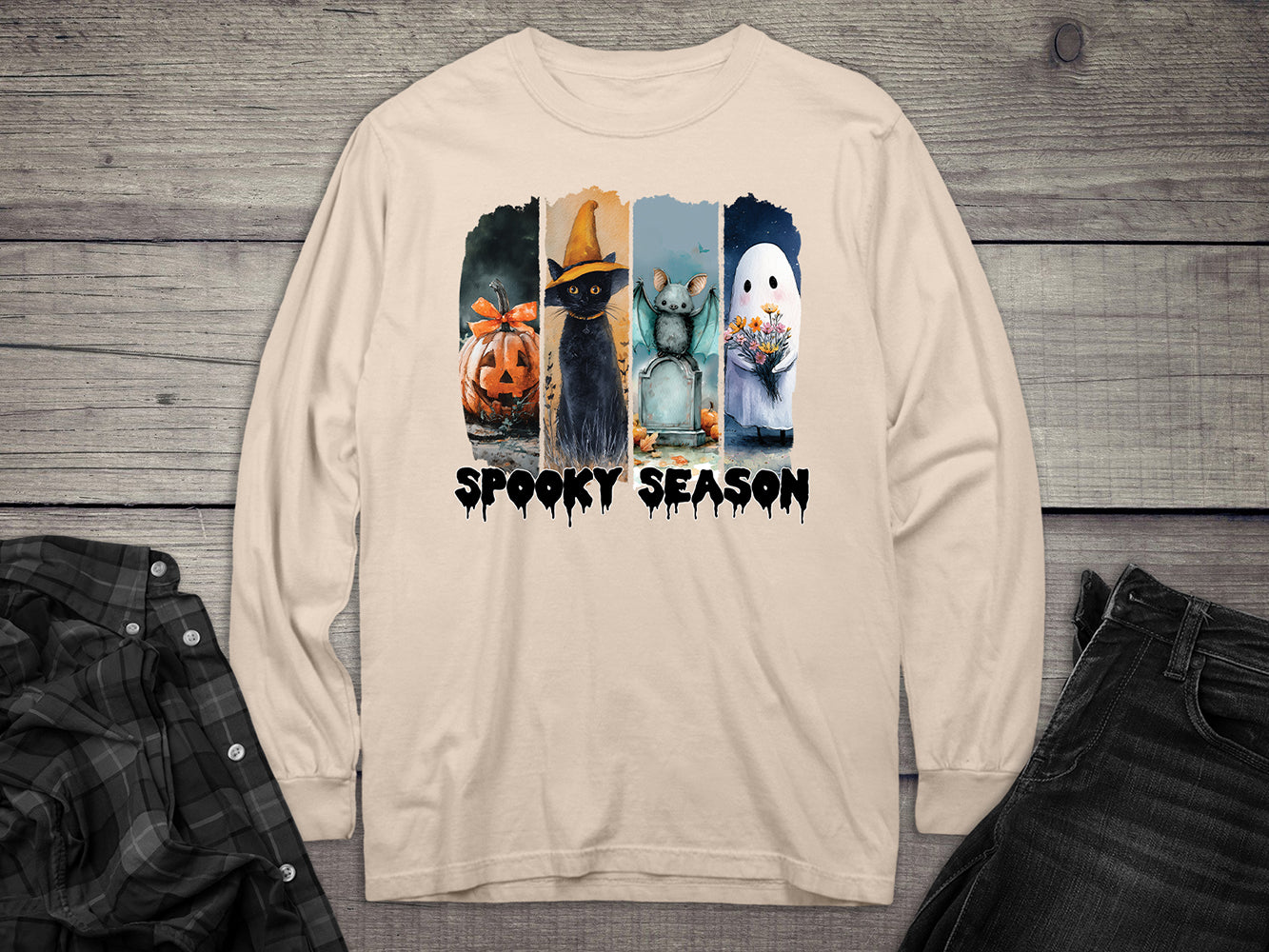 Spooky Season Quad Long Sleeve Tee