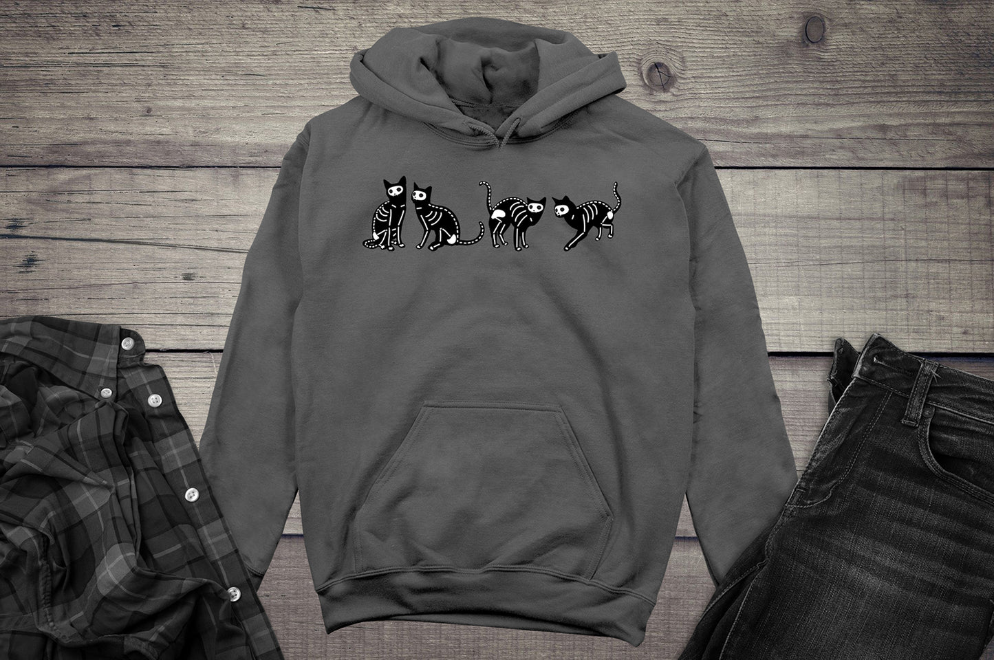 Skeleton Cats Hoodie
