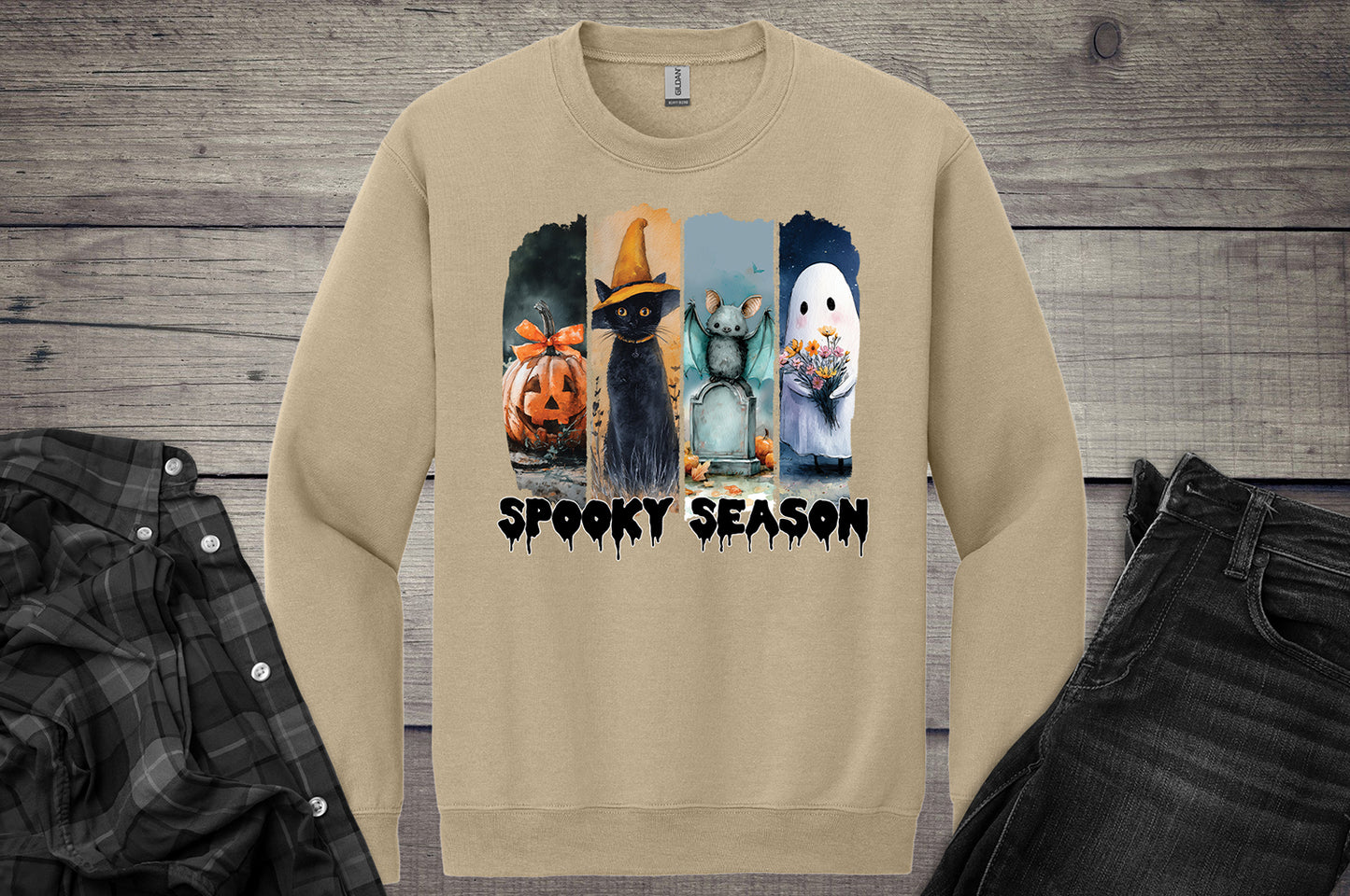 Spooky Season Quad Crewneck Sweatshirt