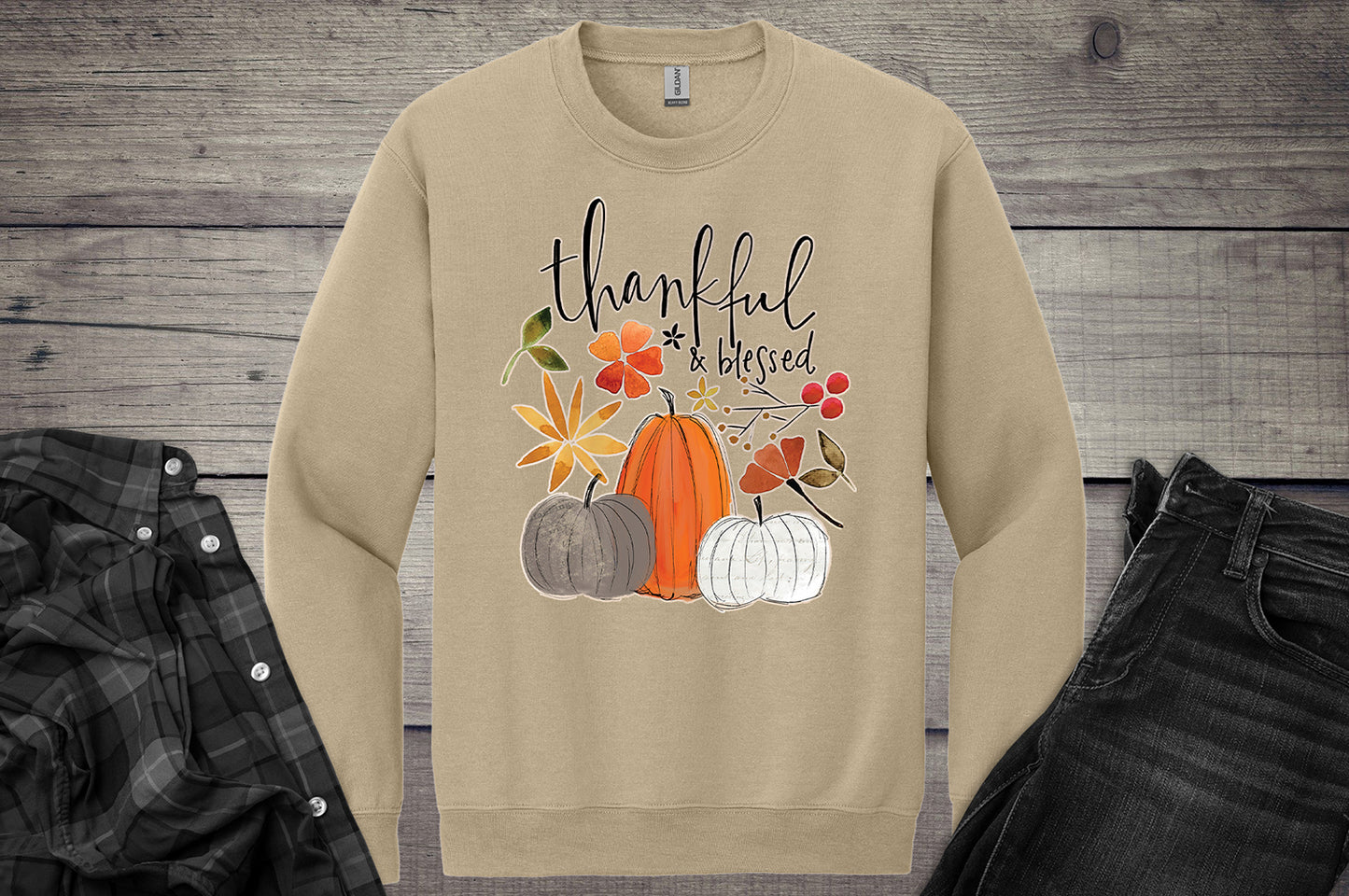 Thankful & Blessed Crewneck Sweatshirt