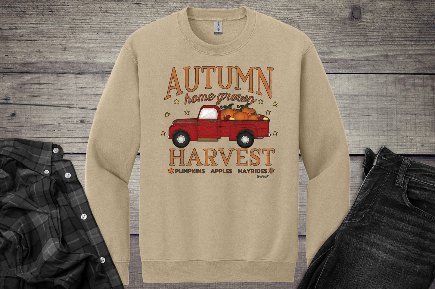 Autumn Harvest Truck Crewneck Sweatshirt