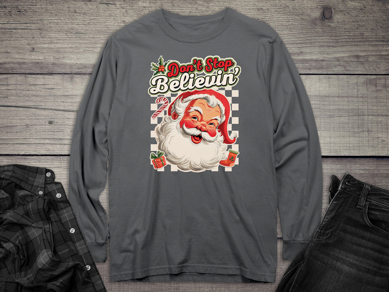 Don't Stop Santa Long Sleeve Tee