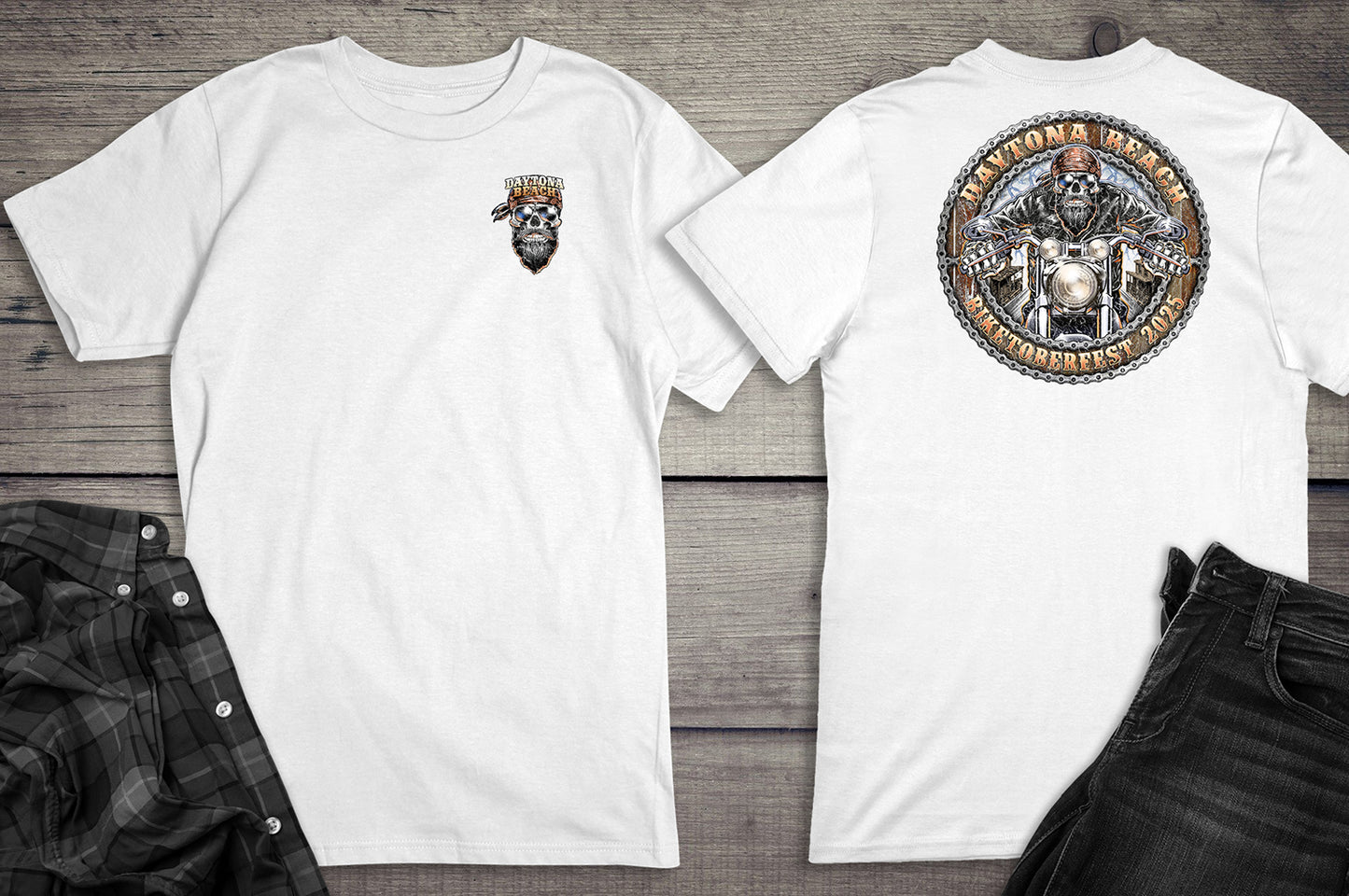 Daytona Beach Skull Biker T-Shirt