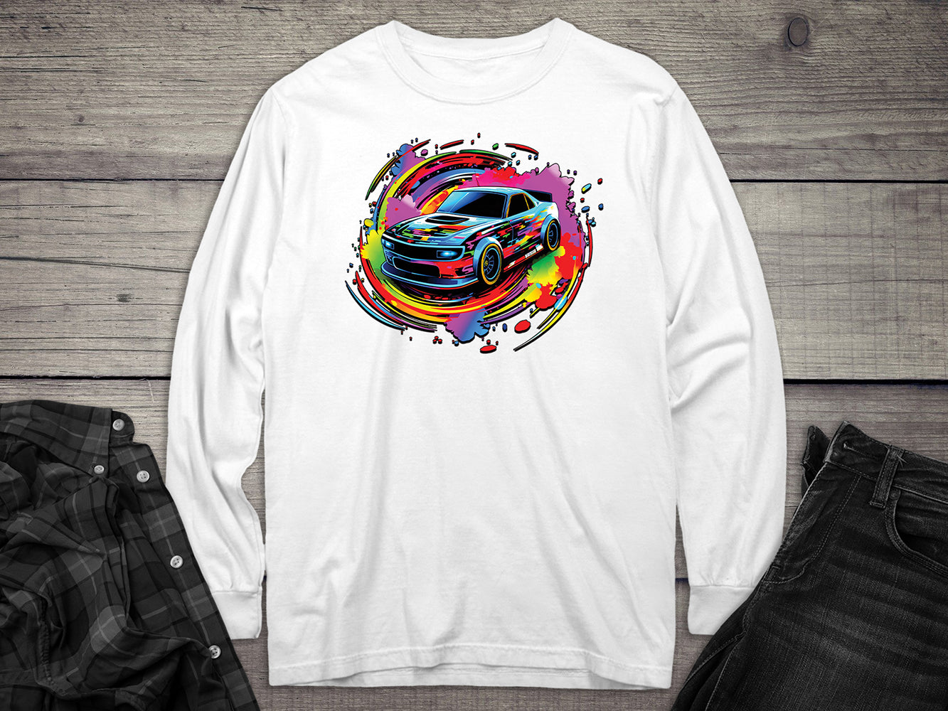 Car Swirl Long Sleeve Tee