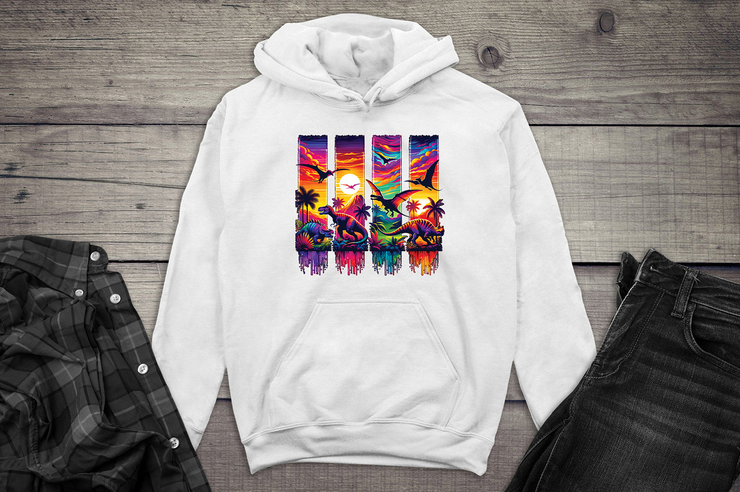 Colorful Dinosaurs Hoodie