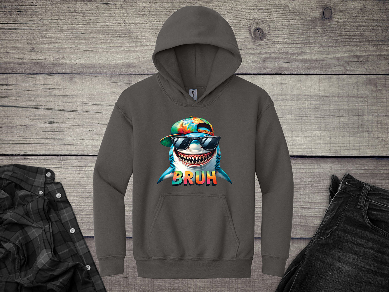 Bruh Shark Youth Hoodie