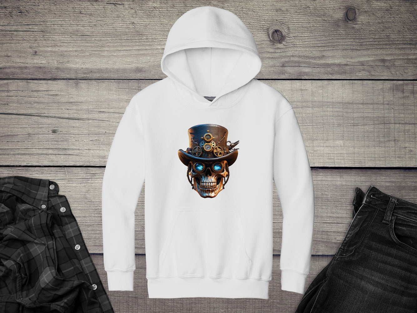Steampunk Skull Youth Hoodie