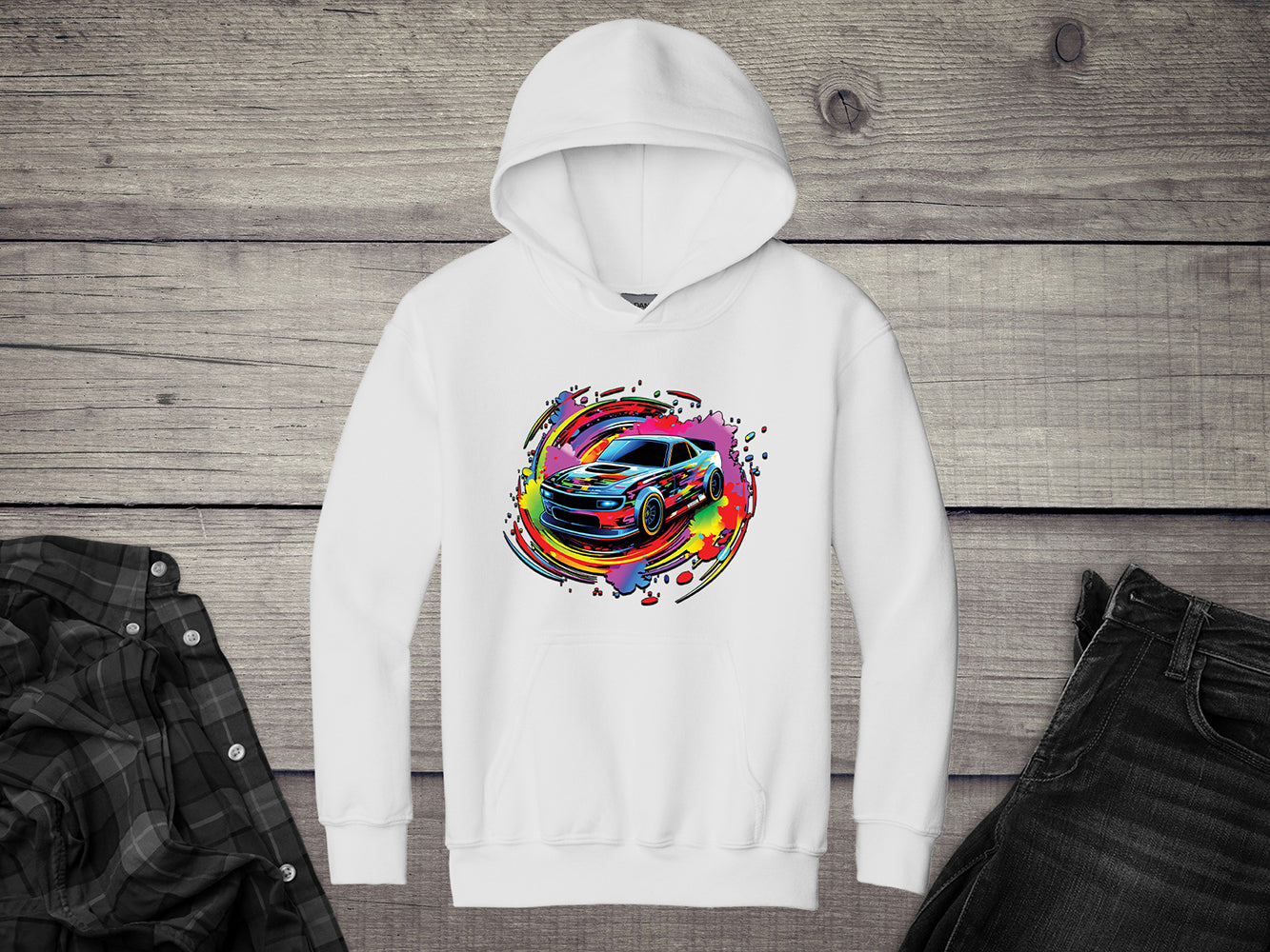 Car Swirl Youth Hoodie