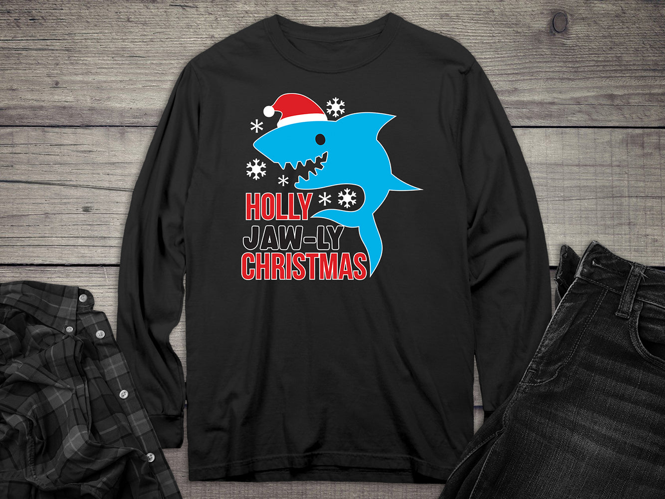 Holly Jaw-ly Christmas Long Sleeve Tee