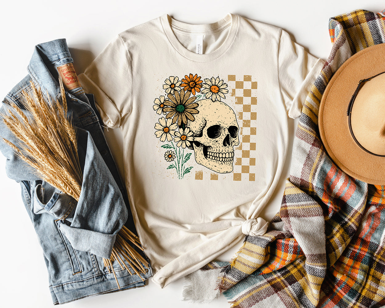 Flower Skull Ladies T-Shirt