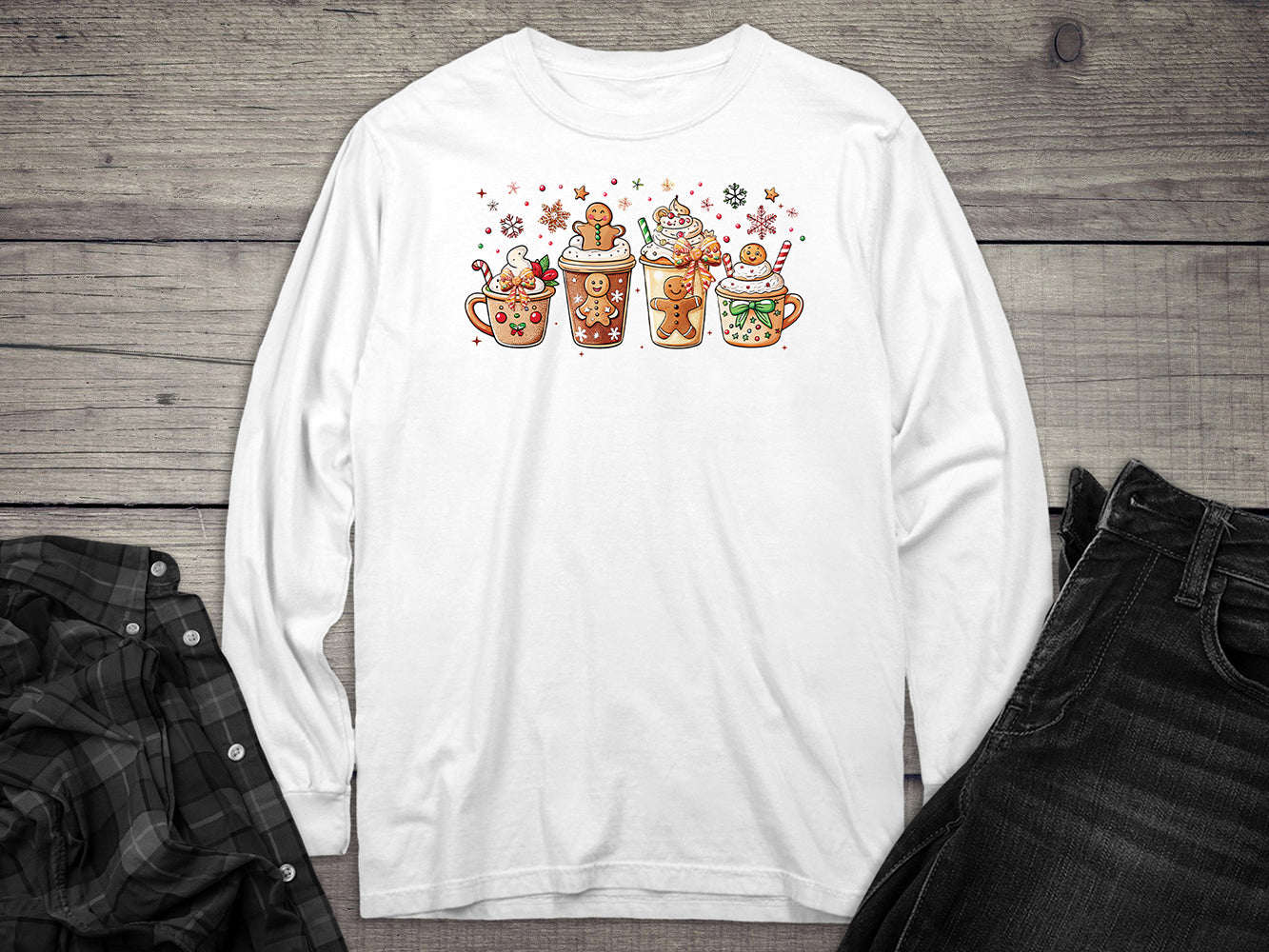 Christmas Drinks Long Sleeve Tee