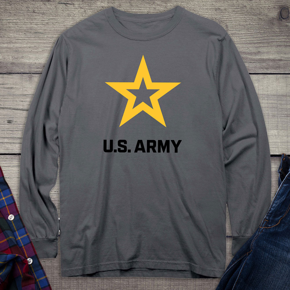 thumbnail image 2 of Officially Licensed Distressed US Army Logo Long Sleeve T-Shirt – Unisex – Brisco Apparel 2 of 5