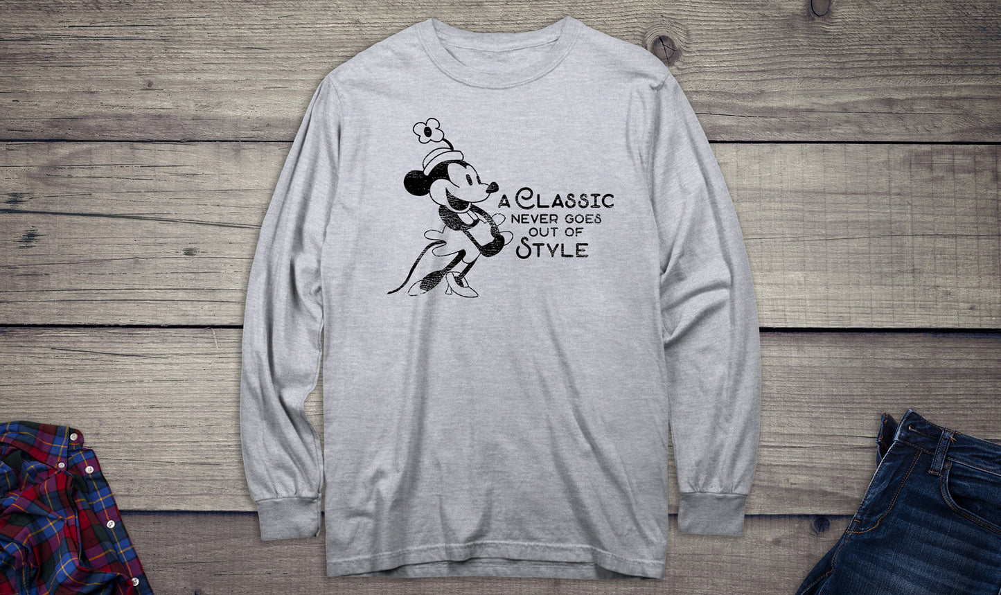 Steamboat Willie Classic Style Long Sleeve Tee