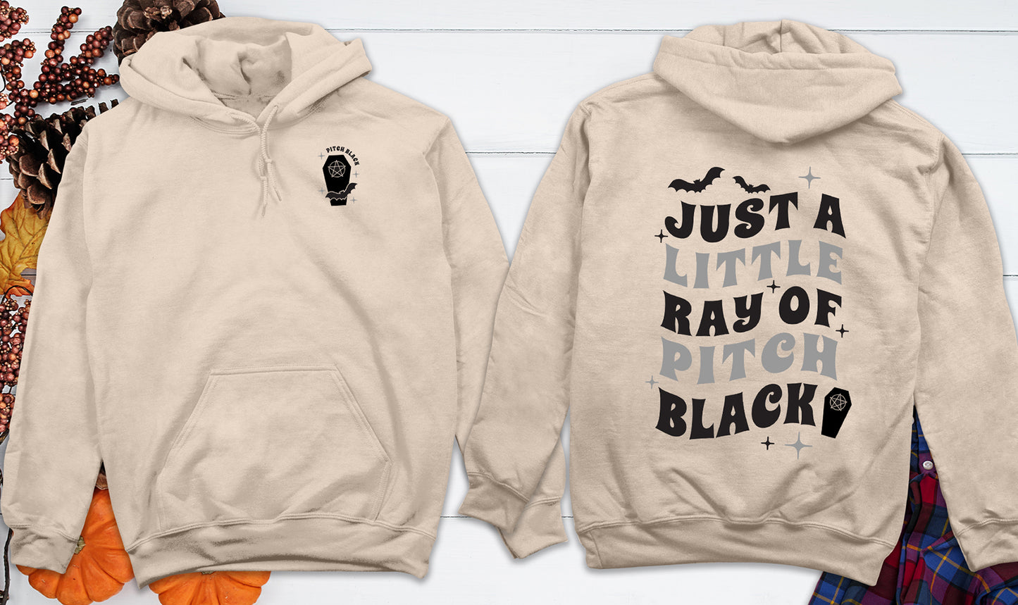 Ray Of Pitch Black With Crest Hoodie