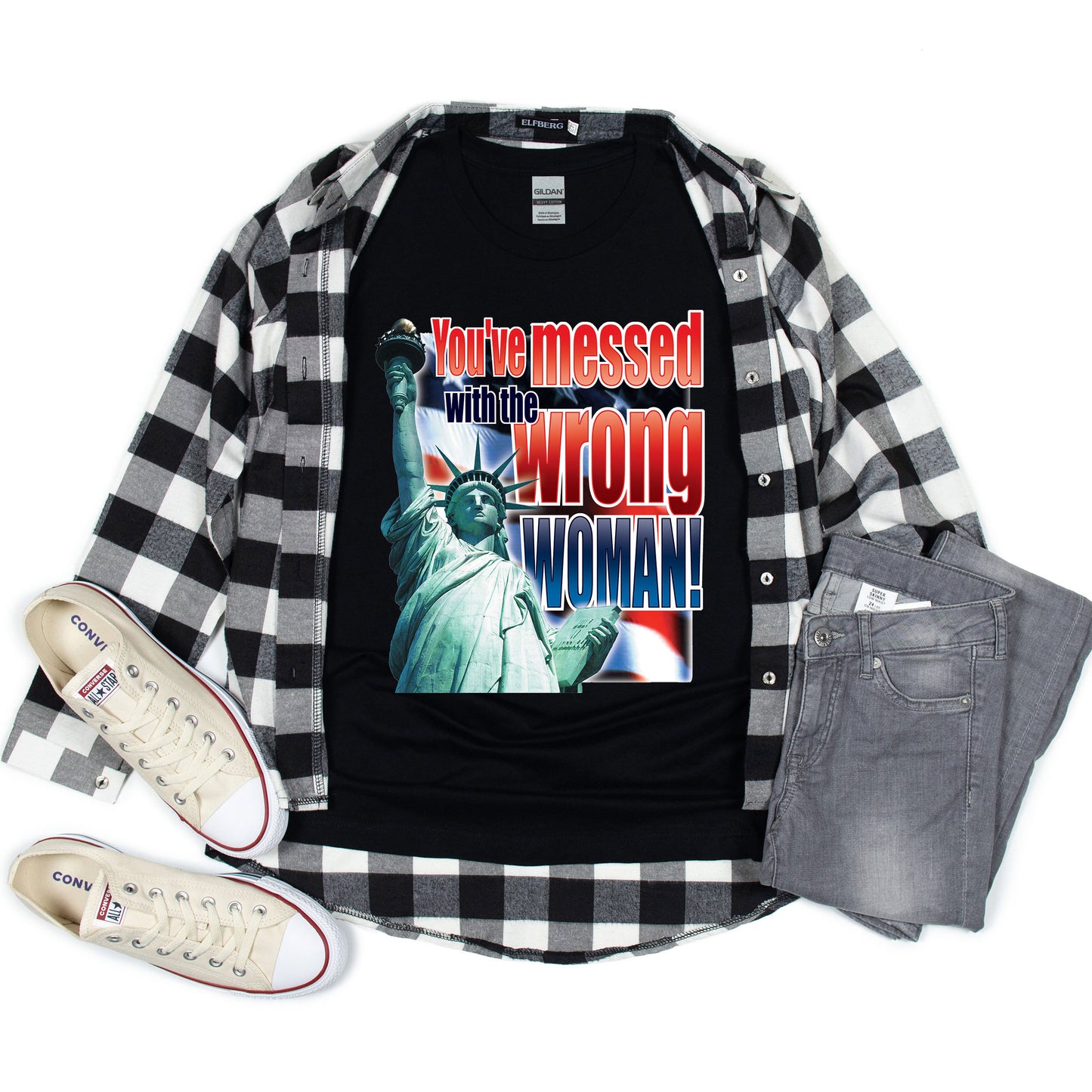 American Pride T-shirt, Messed With Wrong Woman Statue of Liberty Tee