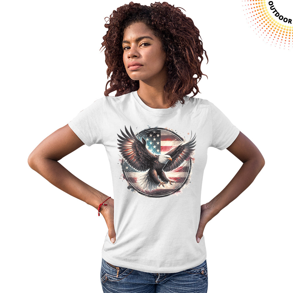 Women's Eagle Flag Circle Solar Tee