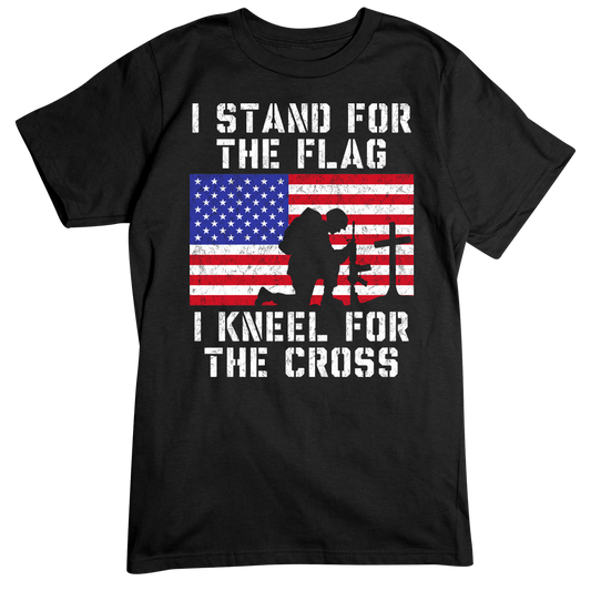 Take A Knee T-shirt, I Stand for the Flag, I kneel for the Cross