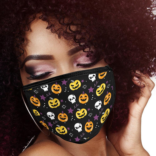 Skulls And Pumpkins FACE MASK Cover Your Face Halloween Masks