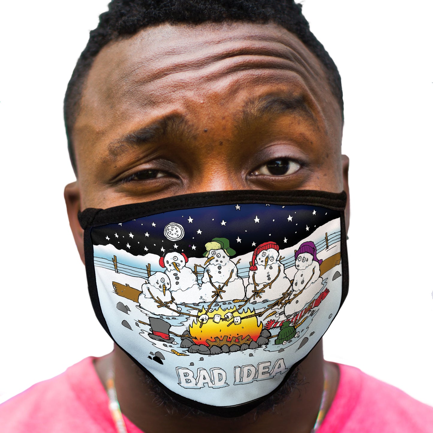 Snowman FACE MASK Funny Winter Season Face Covering