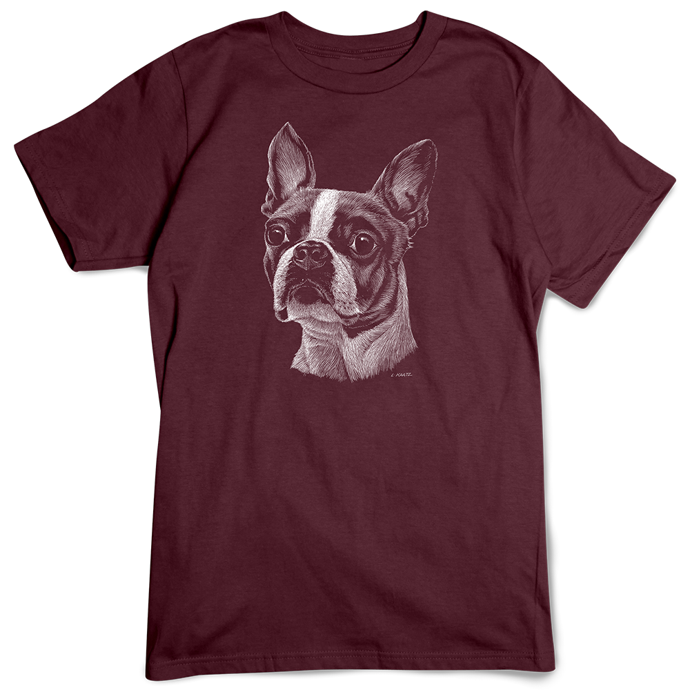 Boston Terrier T-shirt, Scratchboard Dog Breed