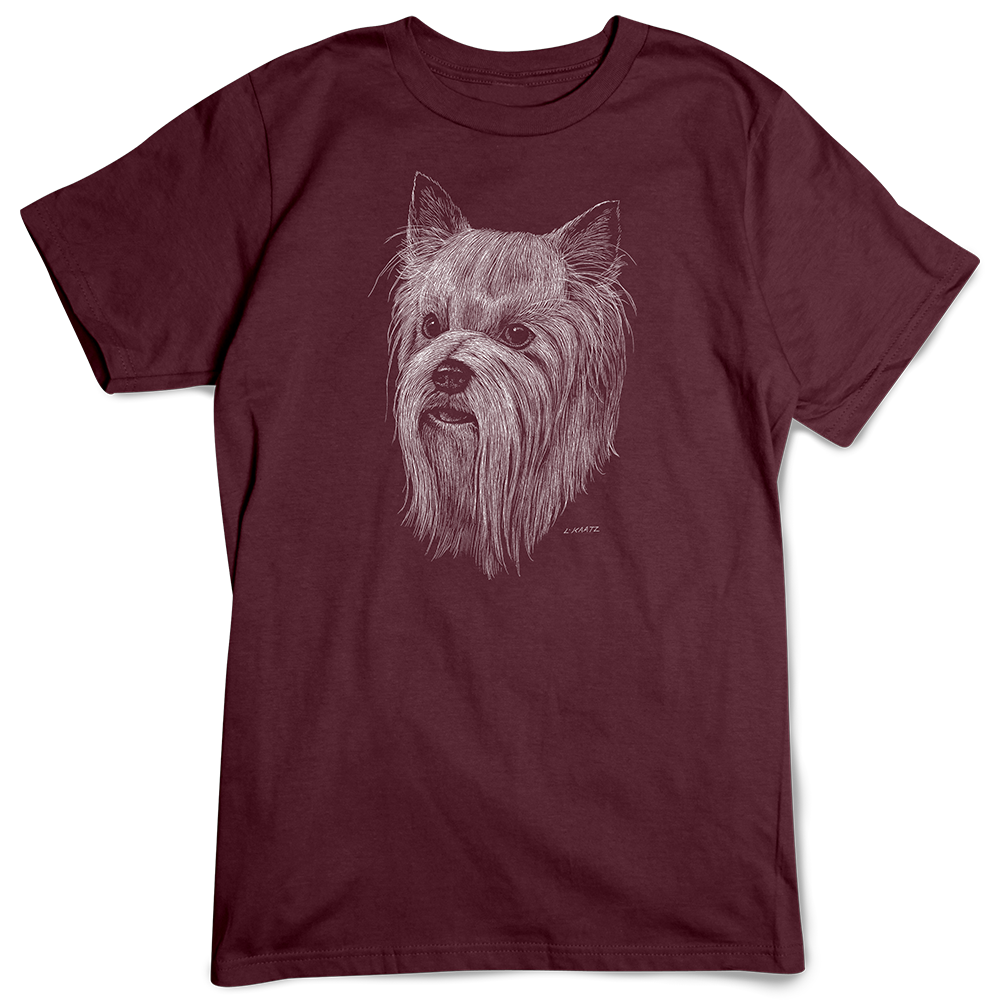 Yorkshire Terrier T-shirt, Yorkie Scratchboard Dog Breed