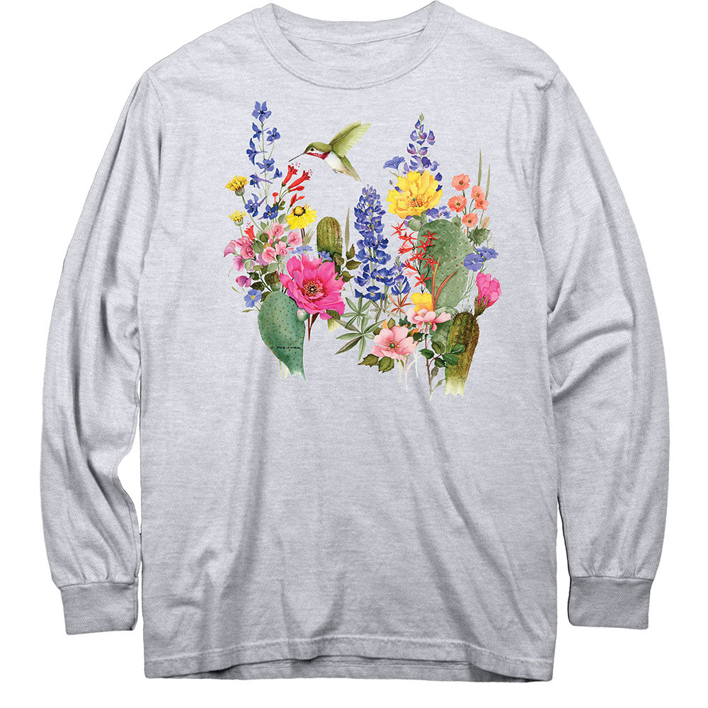 Desert Bloom Humming Birds Long Sleeve