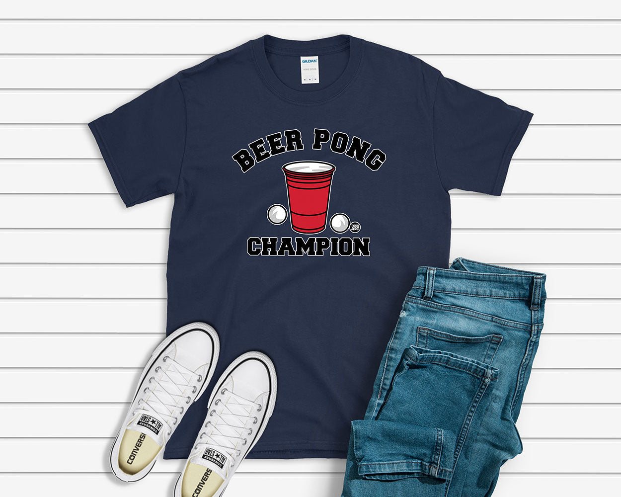 Todd Goldman Art Beer Pong Champion T-Shirt