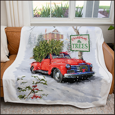 50" x 60" Christmas Tree Plush Minky Blanket