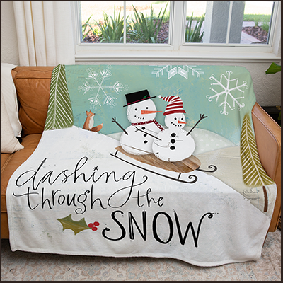50" x 60" Dashing Snowmen Plush Minky Blanket