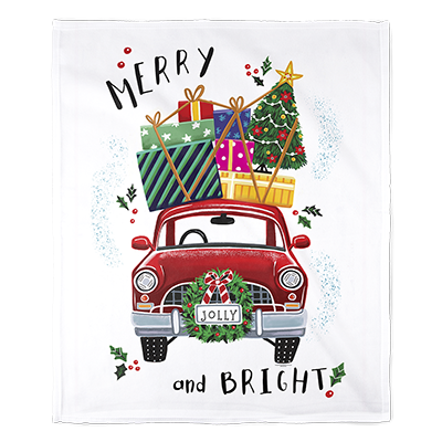 50" x 60" Merry and Bright Plush Minky Blanket