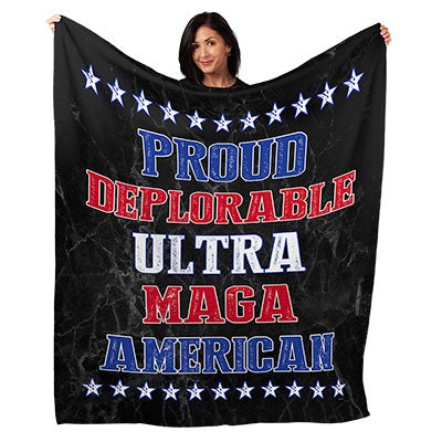 50" x 60" Proud Deplorable Plush Minky Blanket