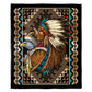 50" x 60" Chief Wolf Eagle Plush Minky Blanket